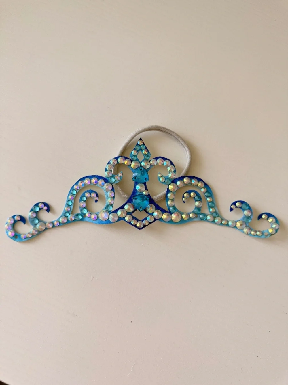 Girls Gymnastics Hair Bun Accessory Jewelry Piece Swarovski Crystals Blue